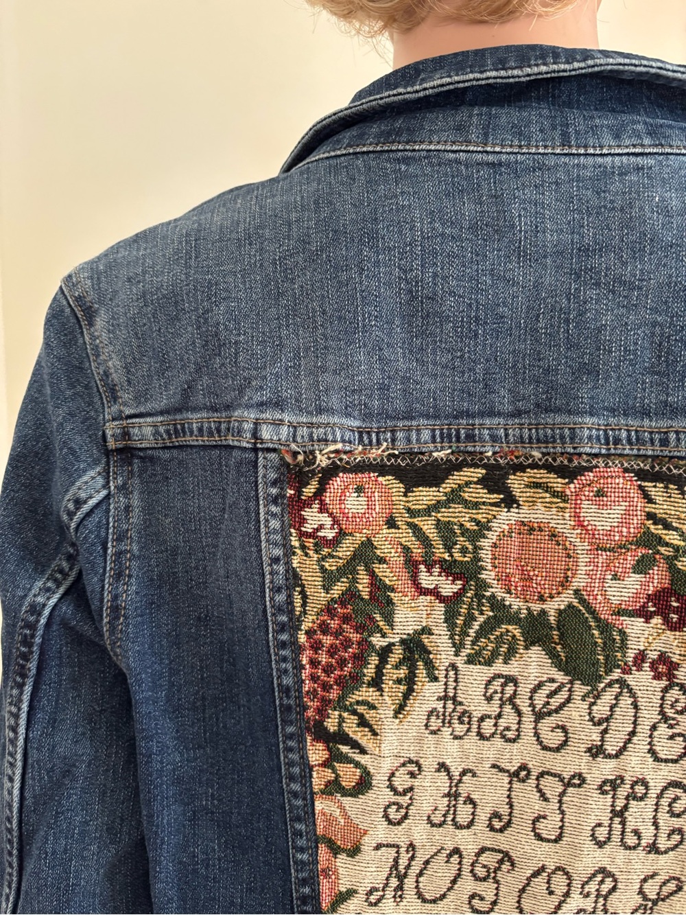 Ricki's Blue Denim Jacket with Embroidered Tapestry Back Panel - Picture 10 of 15